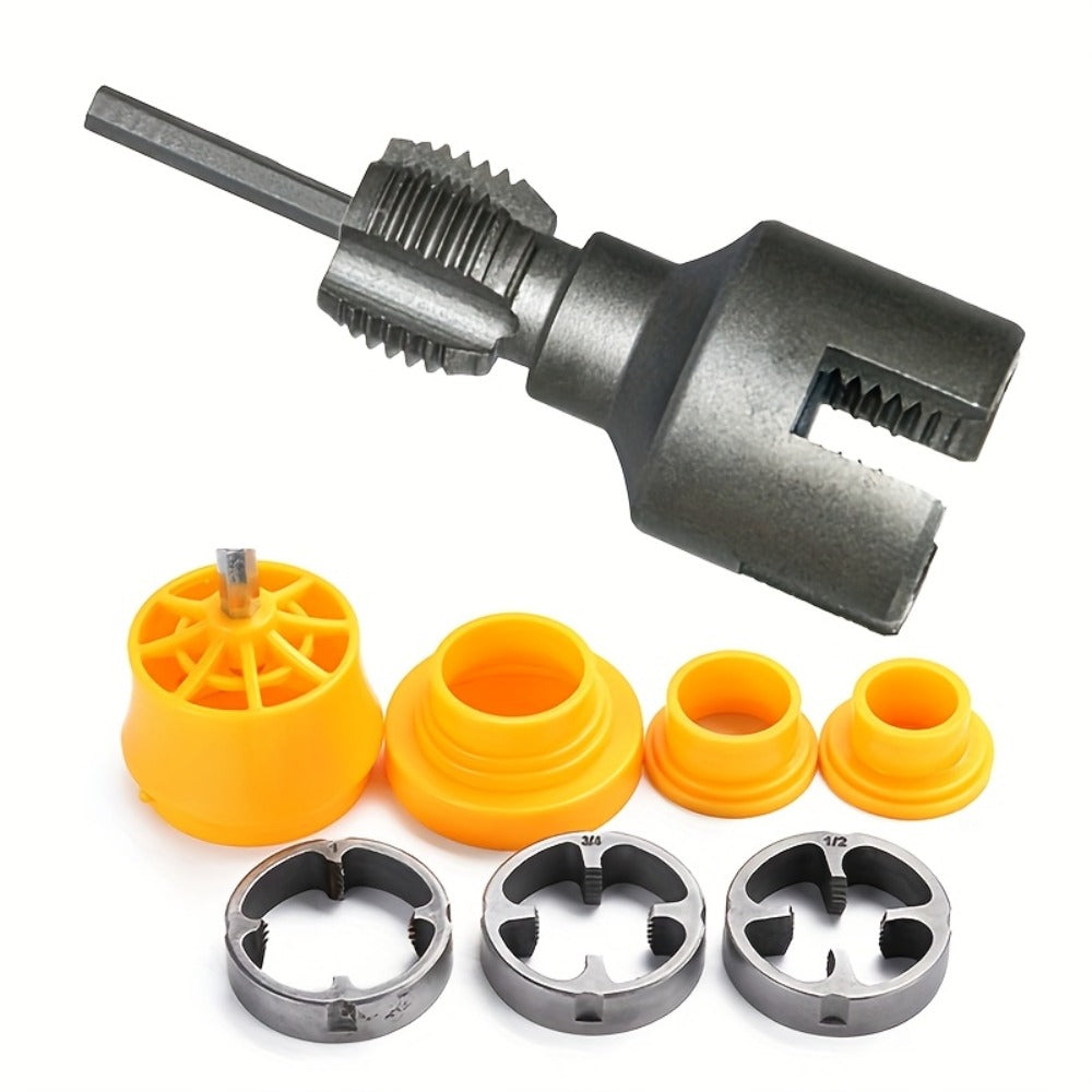Pipe Thread Cutting Tool, High-Speed Steel Electric Drill Compatible PVC & Steel Pipe Threader