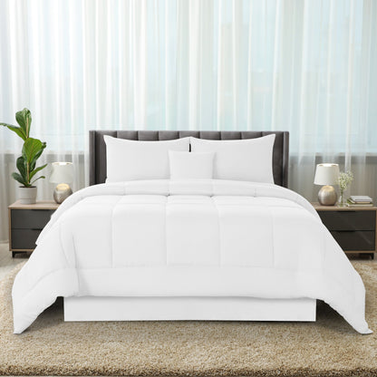 5-Piece Comforter Set, Down Alternative Reversible Quilted Bedding with Bed Skirt & Pillow Shams