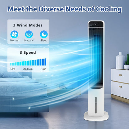 Evaporative Air Cooler Portable 1.32 Gal, 3-in-1 Swamp Cooler Fan Humidifier with Ice Cooling, 4 Ice Packs