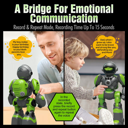 Gesture Control RC Robot Toy for Kids, Voice Recording, Programming, EMO LED Infrared Intelligent Interactive Robot