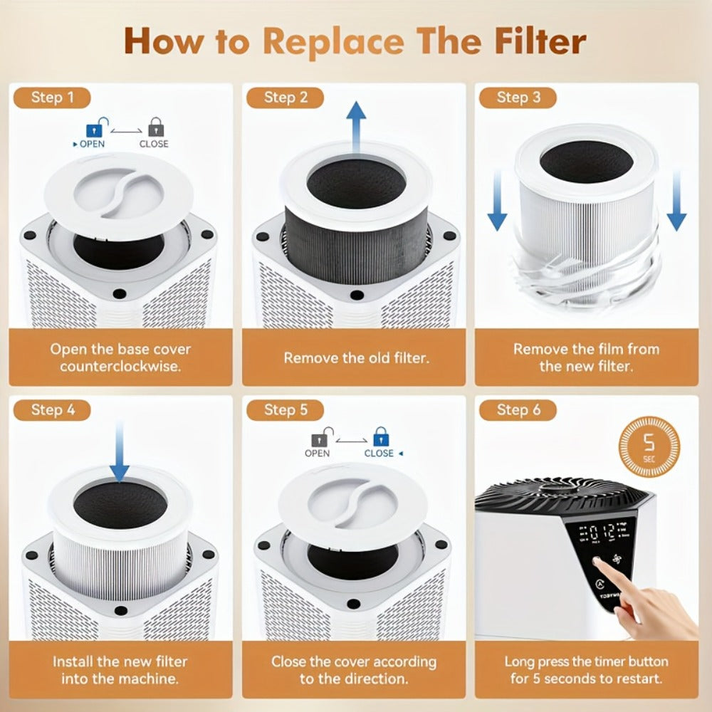 Air Purifier with H13 HEPA Filter, 1076 Sq Ft Coverage, 25dB Mode, Aroma Diffuser and Night Light