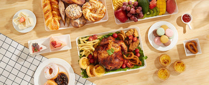 Serving Tray Set of 4, Reusable Plastic Platters for Fruit, Cookies, Dessert & Snacks, Kitchen Party Organizer
