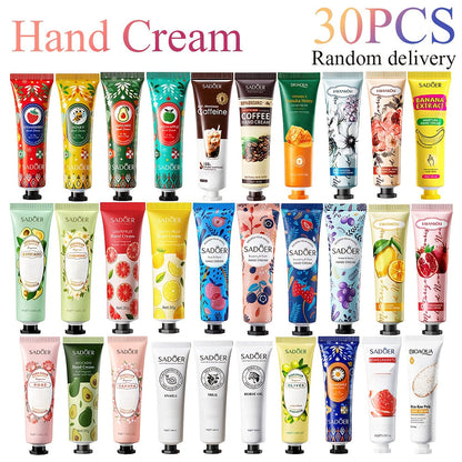 Mini Hand Cream Gift Set 30pcs Travel Size Moisturizing Lotion – Glycerin & Lactic Acid Non-Greasy Formula, 30 Random Scents