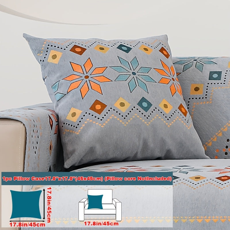 Sofa Cover Bohemian Chenille Jacquard Knit Sections for Seat, Armrest or Backrest with Model-Specific Size and Color Options