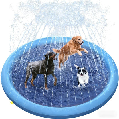 Dog Splash Pad for Large Dogs Extra Thick 0.6mm, Sprinkler Pool & Cooling Mat for Jumbo & Big Breeds