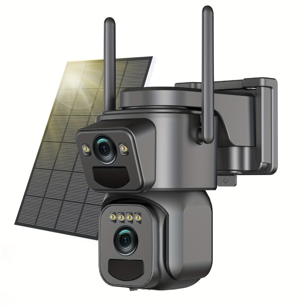 Security Camera QW8 2K Solar Model with 10x Optical Zoom, 360 PTZ, Color Night Vision and IP66