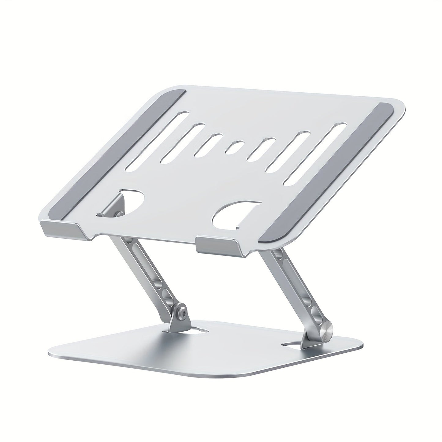 Foldable Laptop Stand with Vented Metal Tray, Dual-Hinge Riser and Three 10-16.5 Inch Source Options