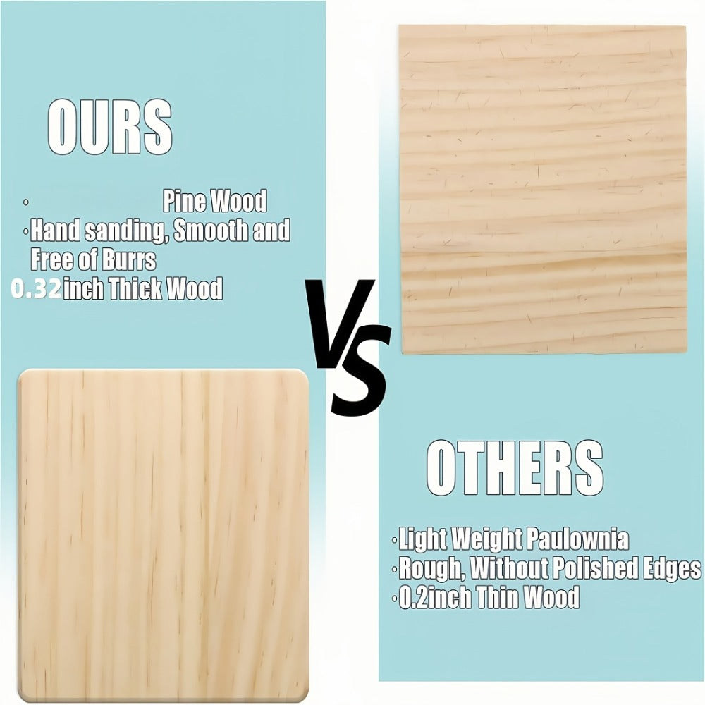 Unfinished Wood Coaster Blanks 4 Inch Round Square DIY Craft Supplies for Painting Engraving for Entryways, Bedrooms and Living Spaces