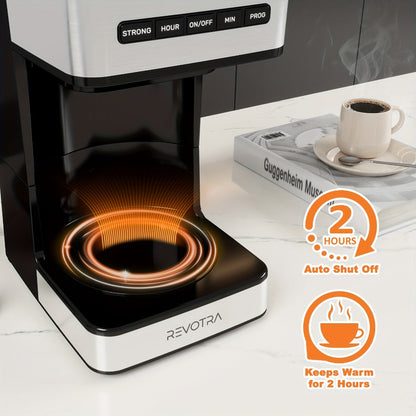 12-Cup Programmable Drip Coffee Maker, Regular & Strong Brew, Iced Coffee Setting, 1-4 Cup Mode, 24H Timer