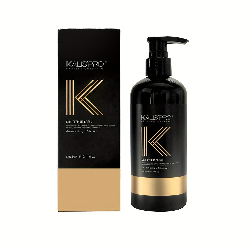 Curl Defining Cream 300ml for Curly Wavy Coily Hair, Frizz Control, Hold, Antistatic Scalp-Safe Hair Styling Cream for Women and Men