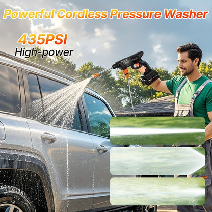 Cordless Pressure Washer 300W – 6-in-1 Nozzle, 1.3GPM Handheld Car Wash Gun with 15000mAh Battery, 60-Min Runtime for Car, Home