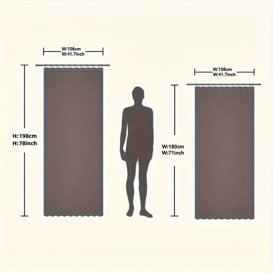 Magnetic Room Divider Curtain Doorway – Rodless Bohemian Striped Door Curtain, 210GSM Thickened Polyester