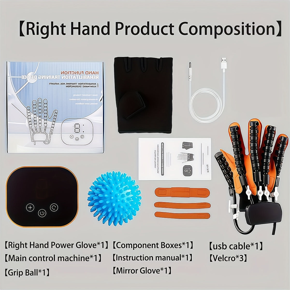 Rehabilitation Robot Gloves for Hand & Finger Training, Air Pressure Finger Exercise Device with LCD Touch Screen