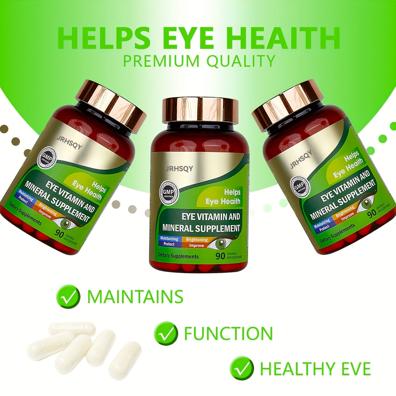 Lutein & Zeaxanthin Eye Vitamins Supplement with Zinc, Vitamin C & E, Advanced Vision & Macular Health