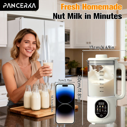Nut Milk Maker Machine One-Touch - Multifunctional Plant-Based Milk Blender for Homemade Almond, Oat