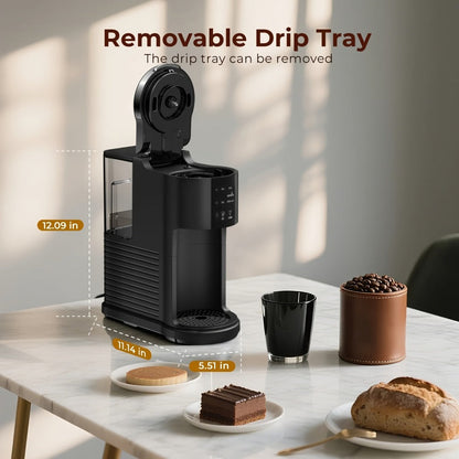 Programmable Coffee Maker 5-Cup & K-Cup Compatible 24-Hour Timer Keep Warm Drip-Free Washable Filter Stainless Steel Home Office Brew