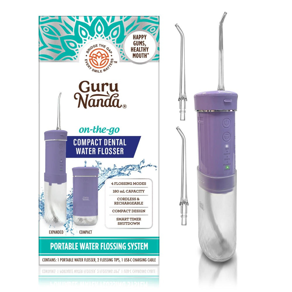 Compact Water Flosser Portable Travel Oral Irrigator, Collapsible 290ml Tank, 4 Flossing Modes, 1800 Pulses/Min
