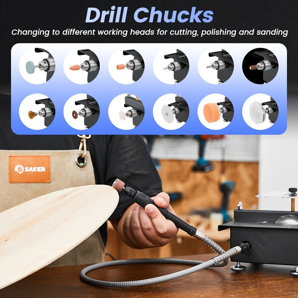 Mini Table Saw Multi-Function Portable DIY Machine, Sanding Engraving Drilling All-in-One Woodworking Tool