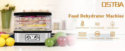 Food Dehydrator 240W with Temperature Control | BPA-Free Dishwasher-Safe Trays, Electric Food Dryer for Jerky, Fruits, Herbs & Vegetables