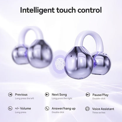 Open-Ear Clip Earphones Bluetooth 5.4 Wireless Earbuds for Glasses Wearers Small Ears Low Latency for an Everyday Personal Care Routine