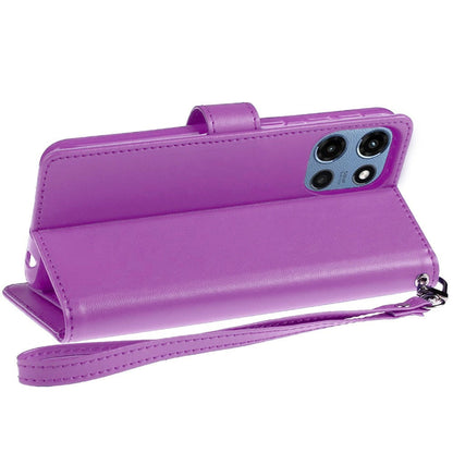 Moto G 5G 2025 Wallet Case PU Leather Folio with 5 Card Slots Cash Pocket Magnetic Closure Kickstand for Motorola Moto G 5G 2025