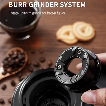 Electric Burr Coffee Grinder with 16 Precise Grind Settings, Adjustable Burr Mill for 2-14 Cups, Stainless Steel Coffee Bean Grinder