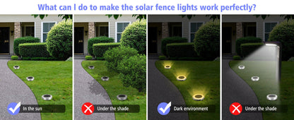 Solar Ground Lights 8 Pack 8-LED - Ultra Bright Semi-Recessed Outdoor Floor Lights for Garden Pathway Driveway Deck Staircase Pool