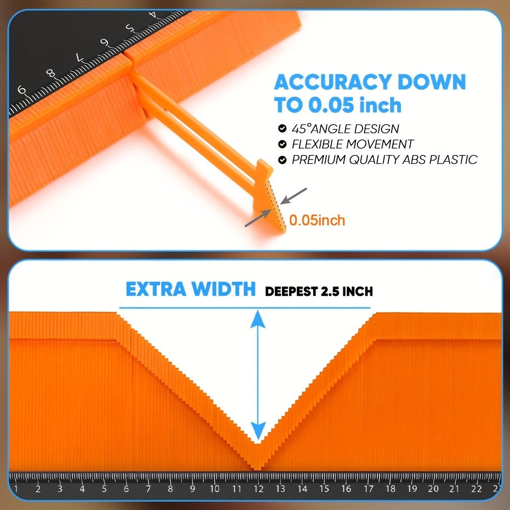Contour Gauge Profile Tool with Lock – 6 Inch & 11 Inch Shape Duplicator for Flooring, Tile, Woodworking, Carpet Cutting & Irregular Shape