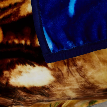 Reversible Plush Blanket 2-Ply 520GSM Milk Velvet - Queen King Size Blanket with Vibrant Animal & Floral Designs