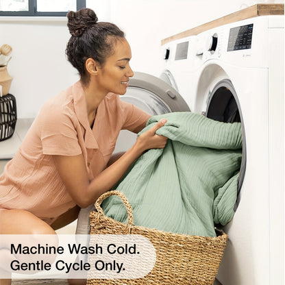 Muslin Blanket 100% Cotton 6-Layer, Breathable Gauze Throw for Couch & Bed, All Season, 13 Colors