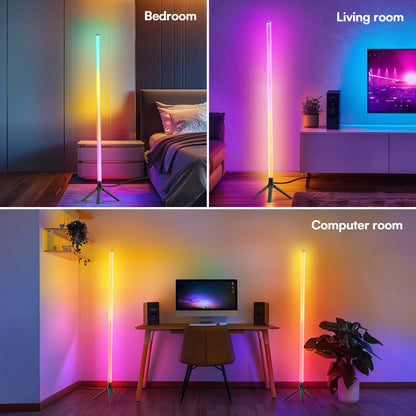 RGB Tube Light with Stand, Smart App & Remote Control, Music Sync Color Changing, Timing, USB Powered for DJ Lighting