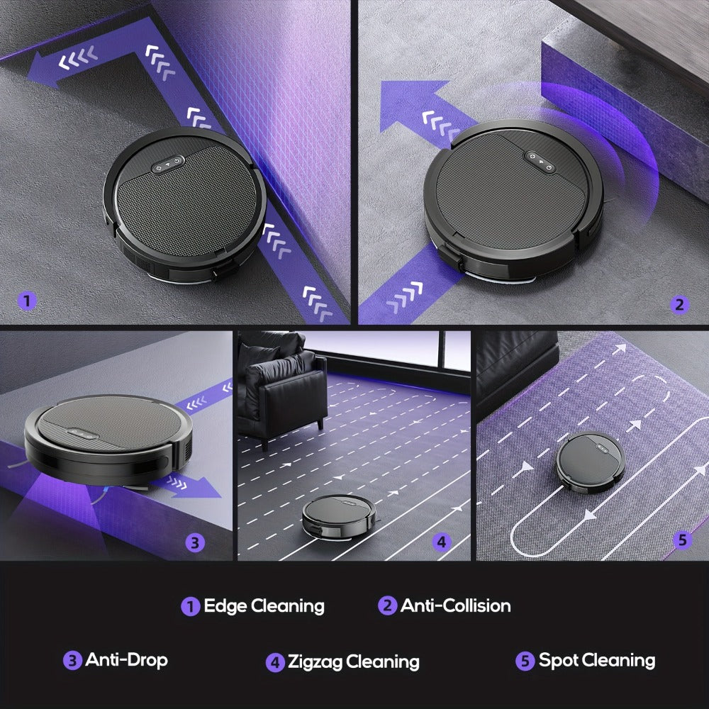 Robot Vacuum Cleaner Mop Combo 5000Pa Max Suction 2-in-1 with App & Voice Control - Scheduled Cleaning
