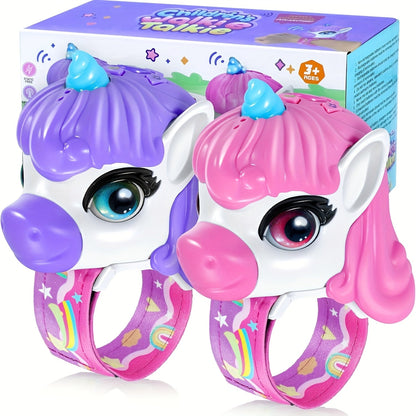 Unicorn Walkie Talkies for Kids 2 Pack, Glow in the Dark, Long Range 2-Way Radio Toy for Boys & Girls Ages 3-12