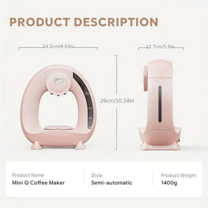 Compact Single-Serve Coffee Maker for Pods, Grounds or Tea with 4-8oz Serving Label and Four Colors