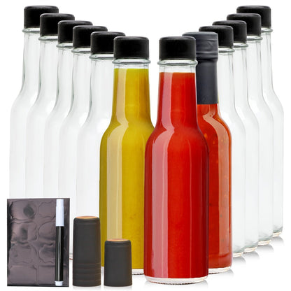 Small Sauce Bottles with Lids 5oz Sealed Inner Cover Set for Hot Sauce Salad Dressing Tomato for Home Cooking, Dining and Outdoor Meals