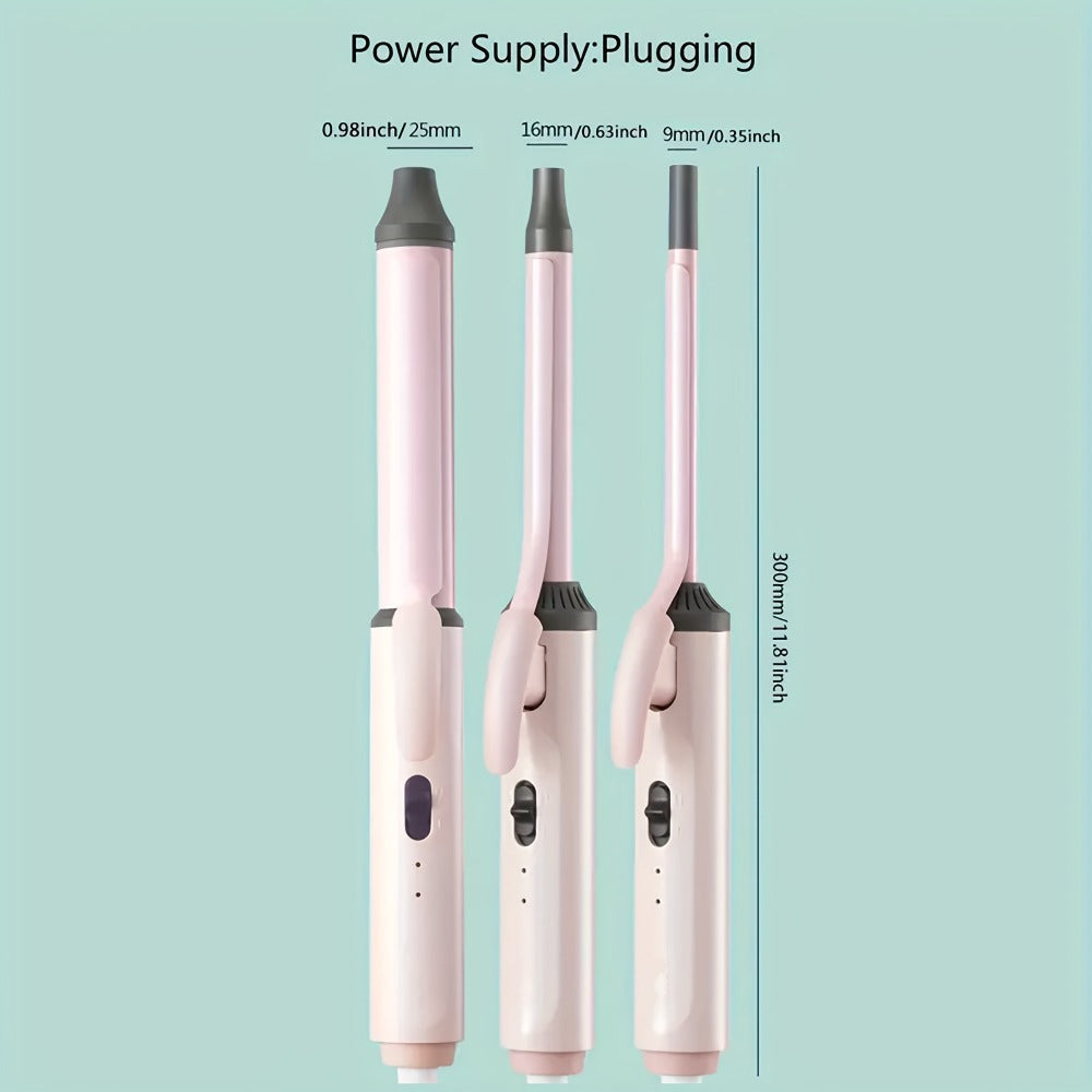 9mm Mini Curling Iron Rapid Heating for Ultra-Fine Curls Teddy Curls Water Waves & Bangs, Travel Curling Wand for Men & Women