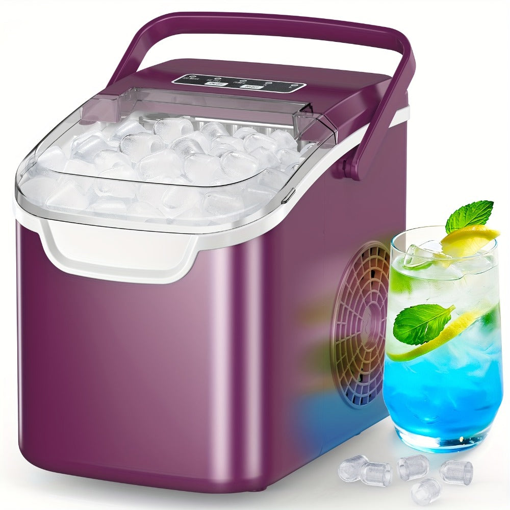 Portable Ice Maker Machine /Day - Countertop Ice Maker Makes 8 Ice Cubes in 6 Minutes, 2 Ice Sizes