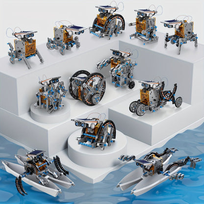 12-in-1 Solar Robot Kit for Kids Ages 8-13, Build Your Own Solar Powered Robot, STEM Engineering Building Toy
