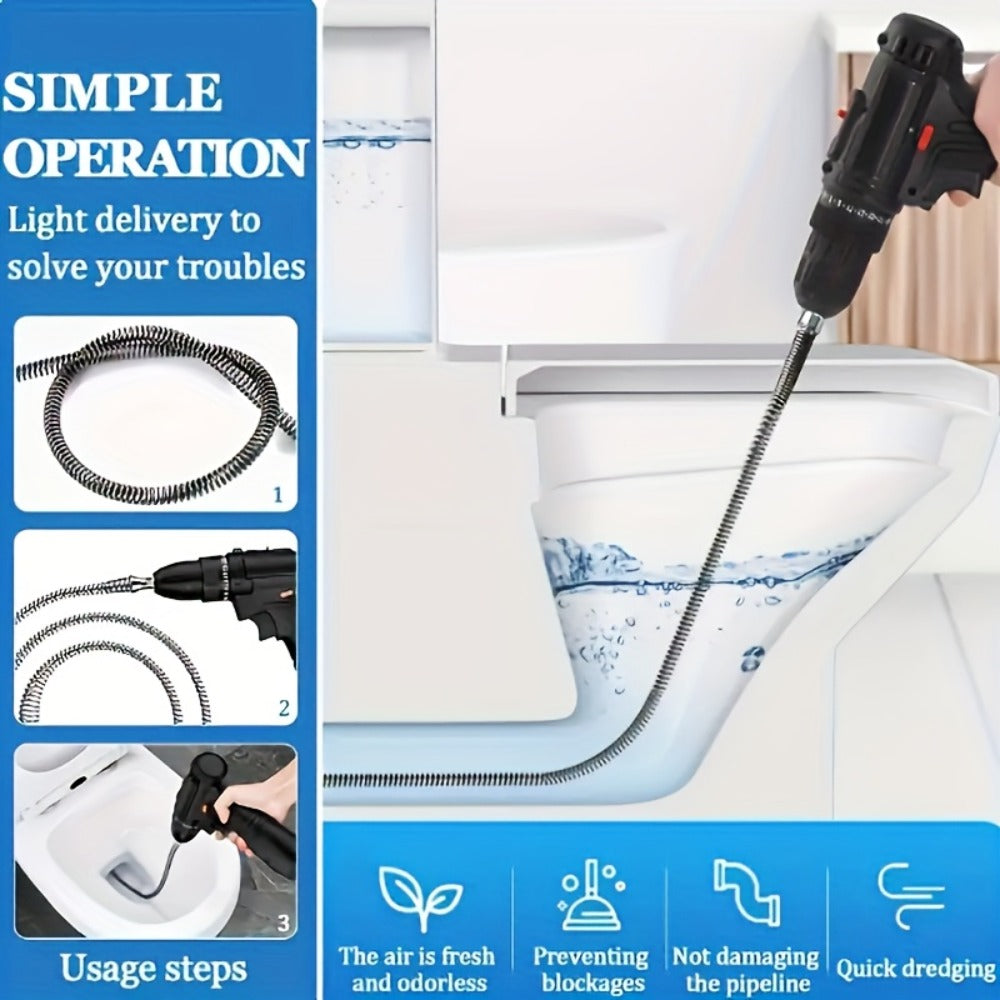 Drain Snake Pipe Unclogger 59 Inch Flexible Hair Clog Remover Tool for Sink, Toilet & Bathroom Drain