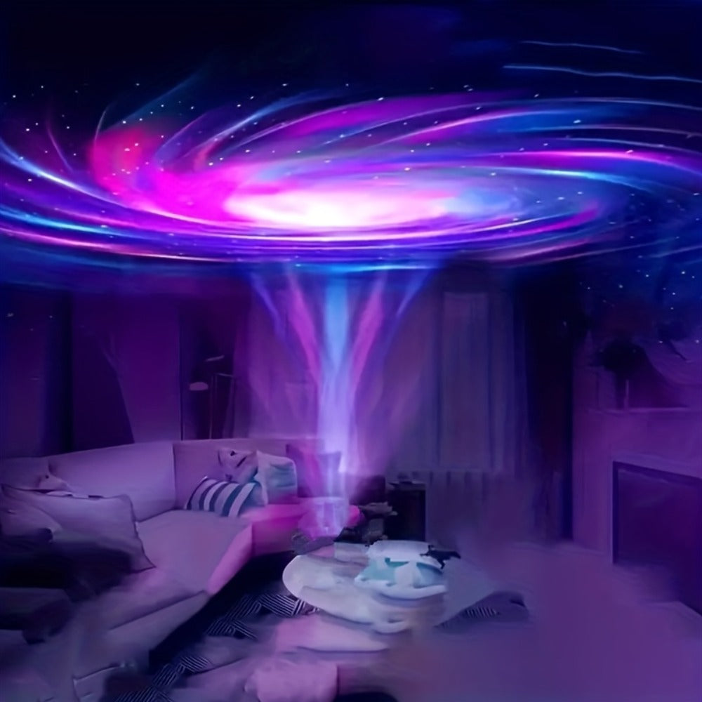 Aurora Borealis Projector Night Light 4-in-1 USB, Star Galaxy Ocean Wave & Spiral Aurora Modes