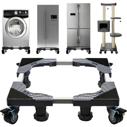 Appliance Mobile Base Stand Adjustable Double Pipe 4 Locking Wheels 4 Strong Feet Furniture Dolly for Washer Dryer Washing Machine