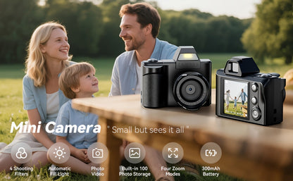 1080P Mini Keychain Camera with 64GB Memory Card, Compact Thumb-Sized Portable Camcorder, Micro Hidden Recorder