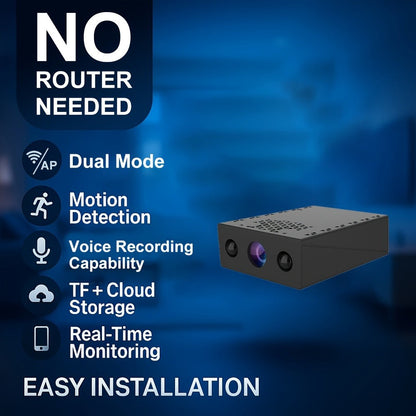 Mini Security Camera No WiFi No Internet Needed, Full HD 1080P Wireless Indoor Camera Built-In AP Hotspot