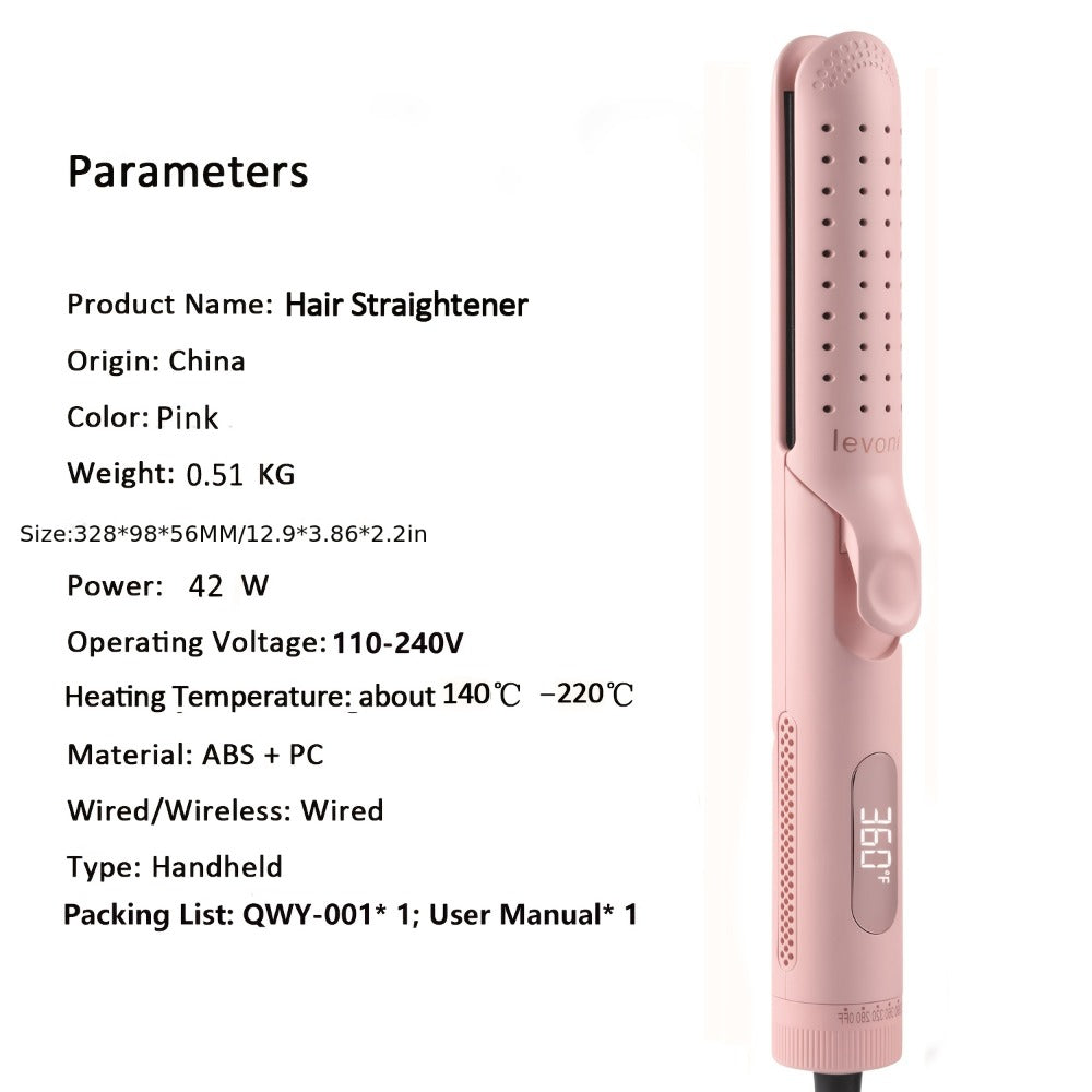 2-in-1 Curling Iron & Hair Straightener 360° Adjustable 5-Level Hot Cold Air Dual Voltage, for Home, Travel and Salon Hair Styling
