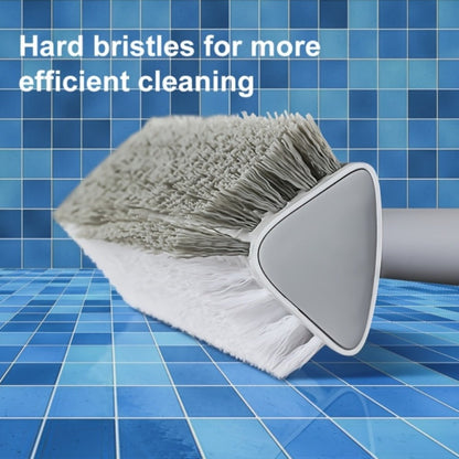 Pool Cleaning Brush with 52.4-Inch Sectional Handle, 9.1-Inch Double-Sided Bristle Head and Corner Edge Profile