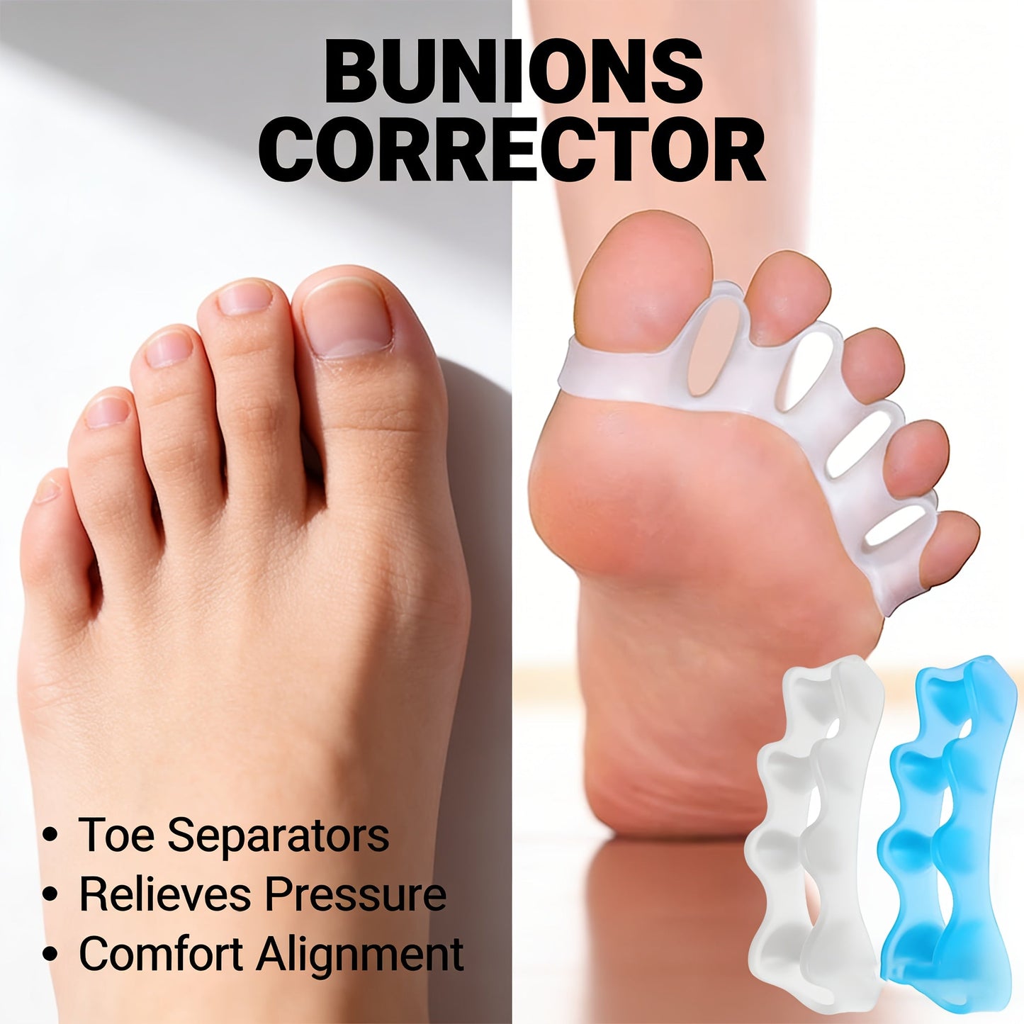 Bunion Corrector Support Sleeve – Soft Fabric Toe Alignment Brace for Hallux Valgus Relief, Natural Toe Positioning