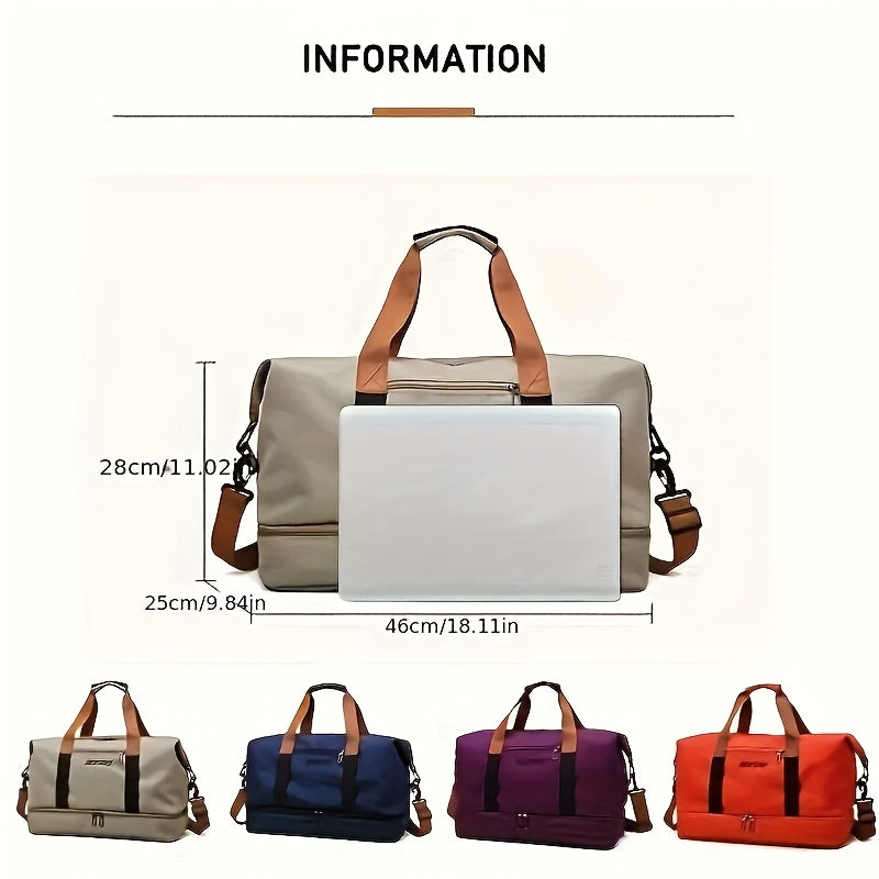 Waterproof Travel Bag Women Gym Yoga Bag Dry Wet Separation Large Capacity Overnight Weekend Tote Duffel Bag Fitness Sports Handbag Outdoor