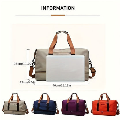 Waterproof Travel Bag Women Gym Yoga Bag Dry Wet Separation Large Capacity Overnight Weekend Tote Duffel Bag Fitness Sports Handbag Outdoor