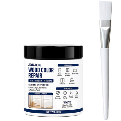 Wood Filler Paste - White Trim for Door Frames, Window Frames, Baseboards & Cabinets - Covers Scratches