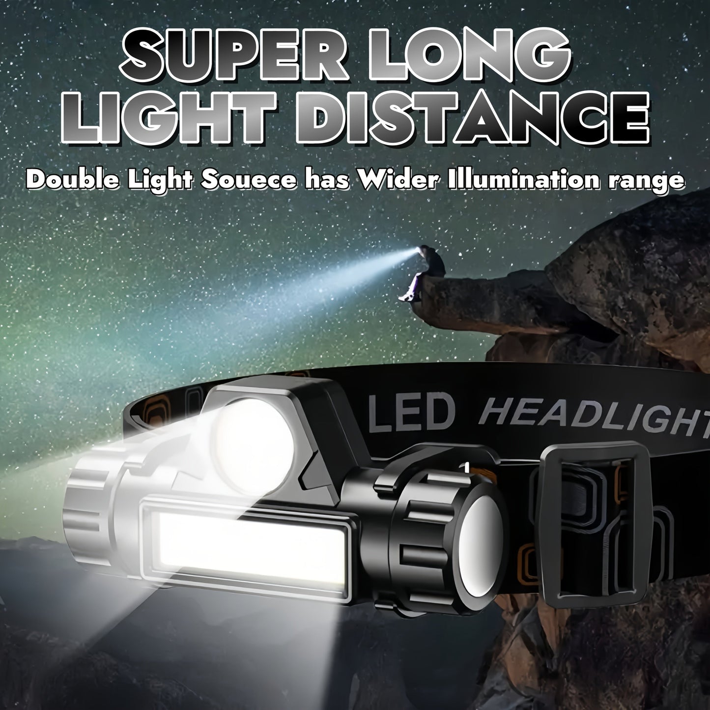 Rechargeable Headlamp 4 Pack, COB LED Head Lamp with Magnetic Base, USB Rechargeable Super Bright Headlight